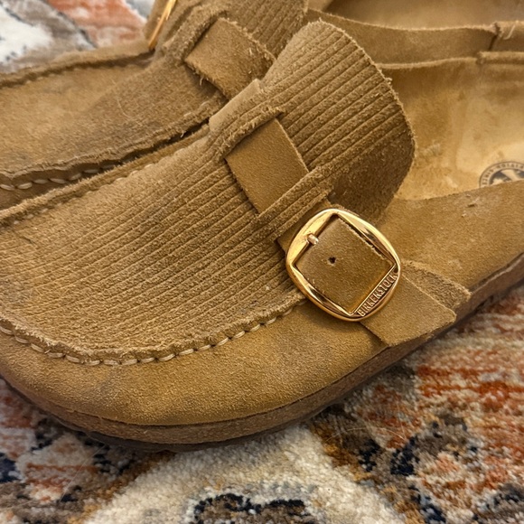 Birkenstock Women's Suede Embossed Buckley Clogs in Corduroy Cork Brown EU 38 8 - Picture 5 of 6